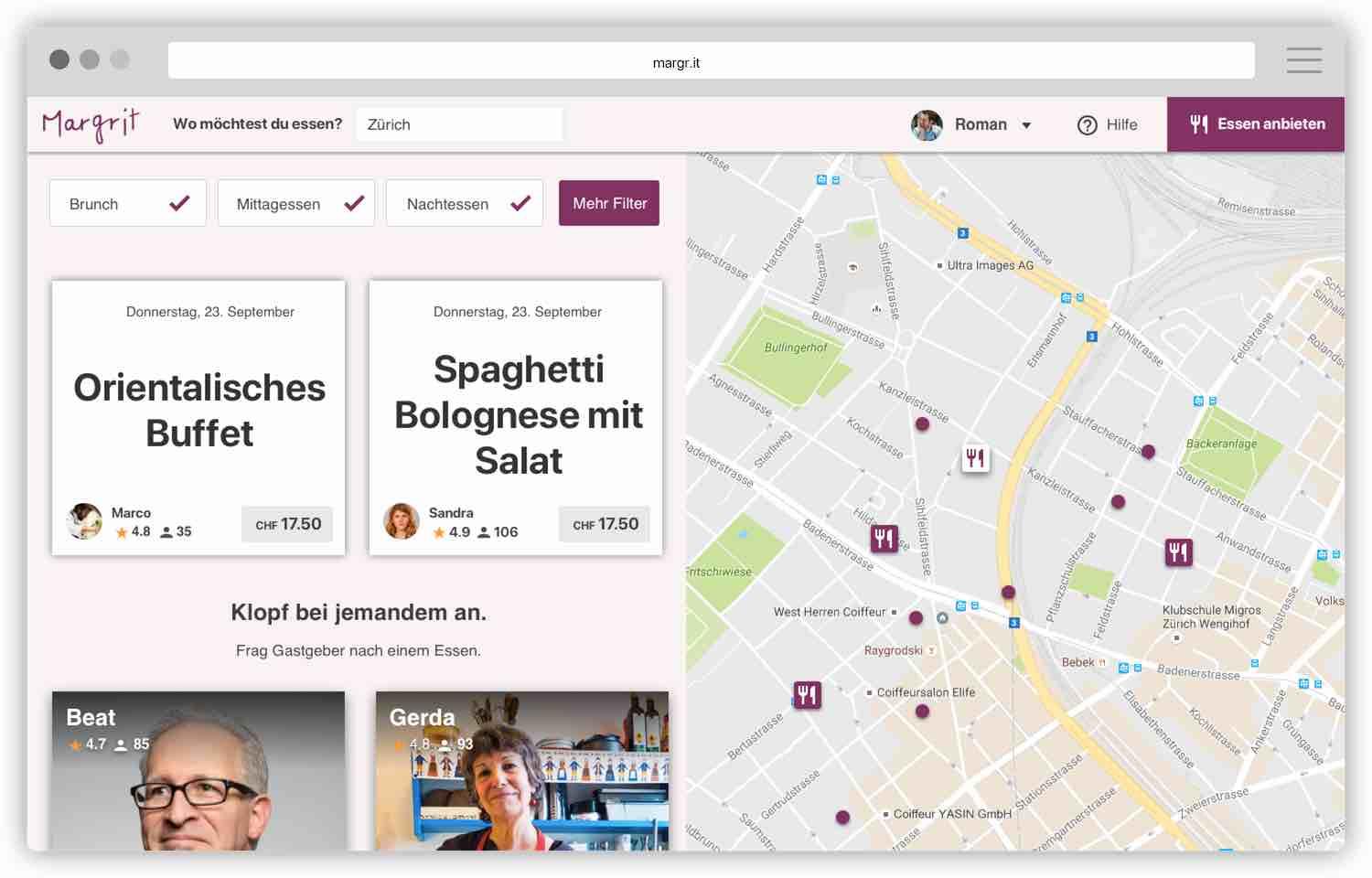 Die Mittagstisch-Plattform